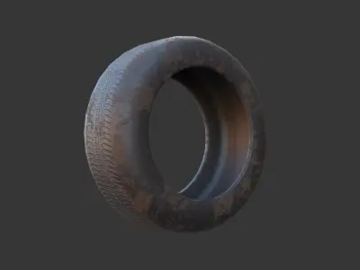 Dirty Old Tires Low-poly 3D model