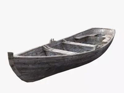 Old Boat Low-poly 3D model