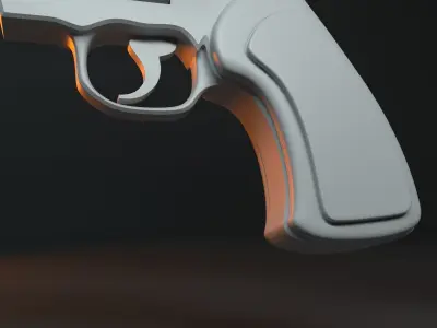 Revolver 3 types standard short and tuned Low-poly 3D model