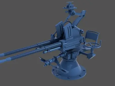 Type 93 Shiki Twin gun - Commercial license - 1-100 scale 3D print model
