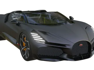 Bugatti W16 Mistral Low-poly 3D model