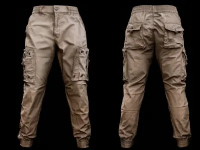 Cargo Pants 001 Low-poly 3D model