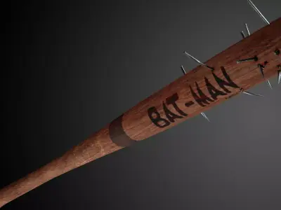 baseball bat wood  Low-poly 3D model