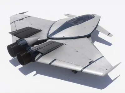 Pro Futuristic Spacecraft Jet Rigged Low-poly 3D model