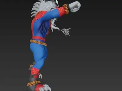 Iguana Spider Punk Rebellious Web Slinging Rockstar 3D model