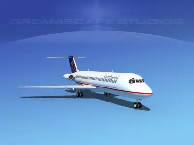 Douglas DC-9-30 Continental 3D model