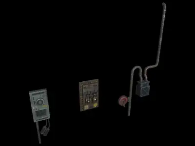 Electrical Panels Prop Pack Low-poly 3D model