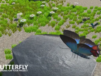 AI butterfly for Unity Low-poly 3D model