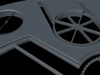 Rear plate of mechanical watch Low-poly 3D model