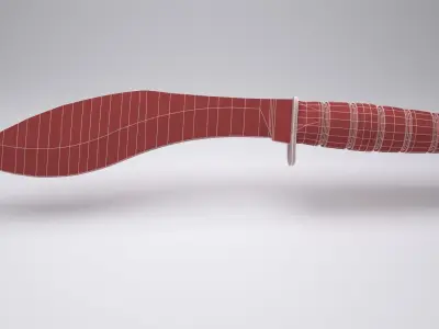 Kukri Knife Low-poly 3D model