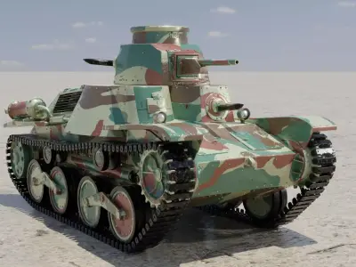 Type-95 Ha-Go light tank 3D model