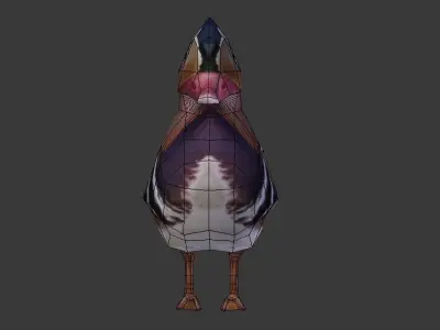Mandarin duck 3d Low-poly 3D model