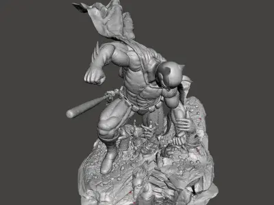 batman 3d model fight for 3d printing  3D print model