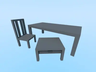 Furniture pack Free low-poly 3D model buy