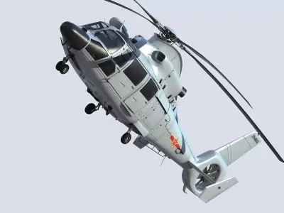 Chinese Navy Z-9 Helicopter 3D model