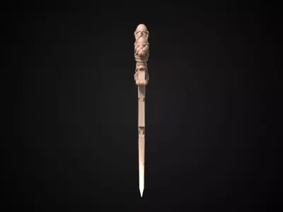 Stylized Orc Sword - Bonehook - Game Ready 3D model