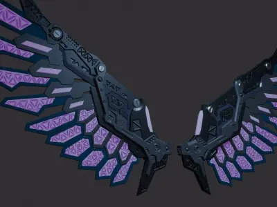 Mechanic Wing Low-poly 3D model