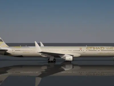 Etihad boeing 777 - 9X New 3D model
