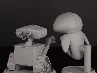 WALL-E and EVE STL Models 3D print model