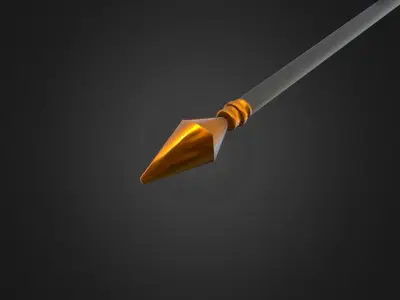 Magic Staff - Golden X Low-poly 3D model