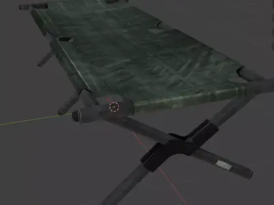 military cot Low-poly 3D model