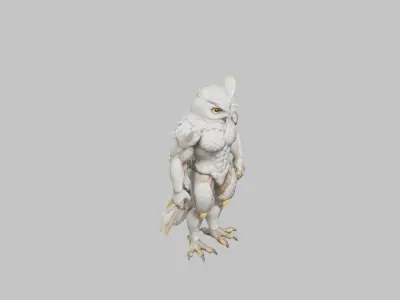 Owl Warrior Character Low-poly 3D model
