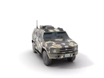Camouflage Armored Vehicle model pack Low-poly 3D model
