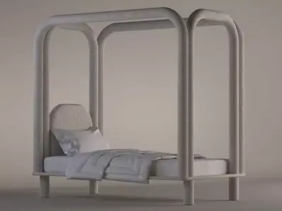 Single bed Roundish Free 3D model