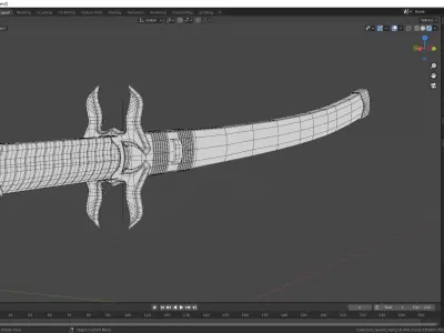 Energy Katana Sword Low-poly 3D model
