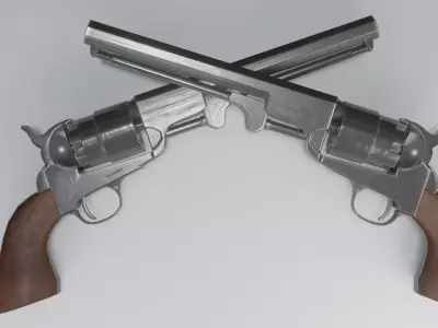 Navy Revolver Free low-poly 3D model