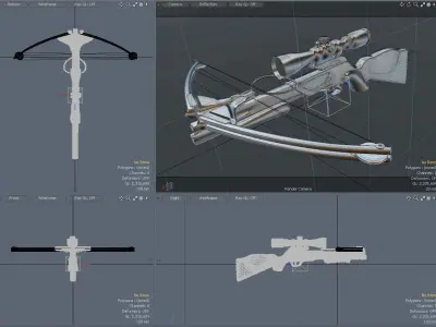 A modern style crossbow with scope 3D model