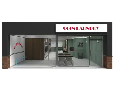 Coin Laundromat 01 commercial 3D model