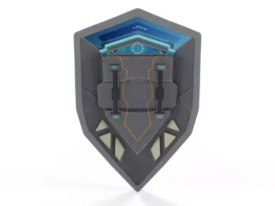 Sci-Fi Combat Shield - PBR Game Ready Low-poly 3D model