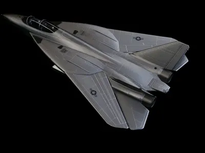 F-28 Tomcat US Fighter Jet Low-poly 3D model