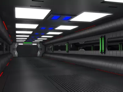 Sci Fi Futuristic Corridor 3D model purchase