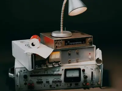 Military Radio Communication Setup Low-poly 3D model