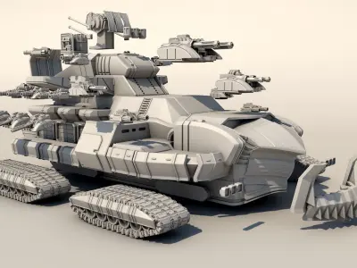 Battle Tank 3D print model