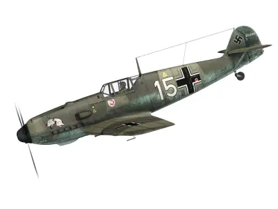 Messerschmitt - BF-109 E - White 15 3D model