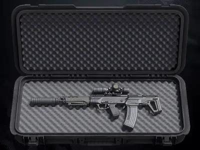 AL-X Assault Rifle Low-poly 3D model