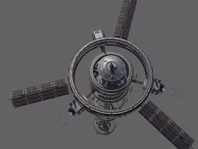 Space Station 4 Low Poly  Low-poly 3D model