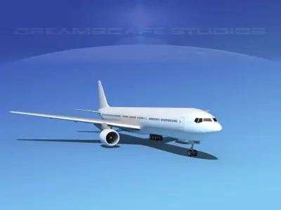 Boeing 777-300ER LP SS Low-poly 3D model
