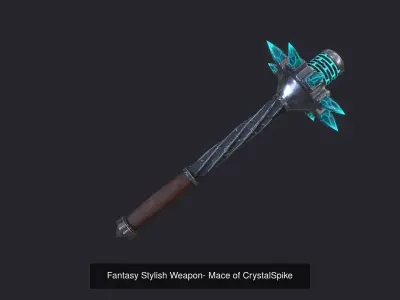 Low poly Fantasy Stylish Mace 3D Model Collection