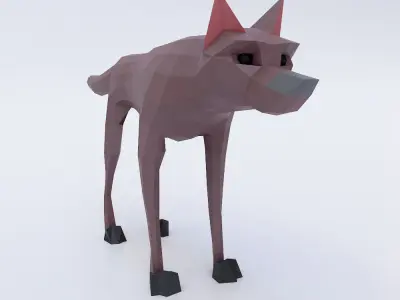 Wolf 3d model polygonal Low-poly 3D model