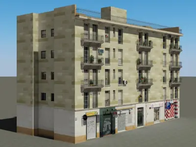 Building residential Low-poly 3D model