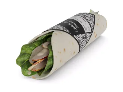 Sandwiches Chicken Caesar Salad Wrap 3D model