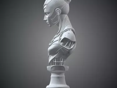 Cybernetic Female Android Bust PM-302 3D print model