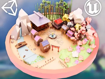 Japan Low-poly 3D model