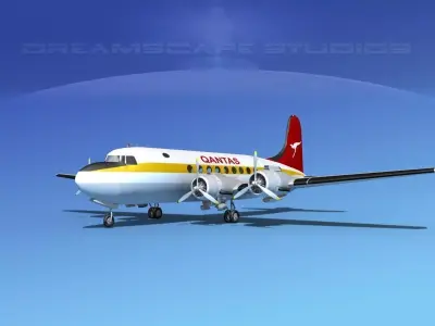 Douglas DC-4 Qantas 2 3D model