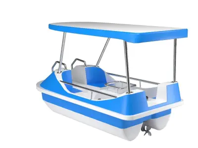 Pedal boat -blue Low-poly 3D model