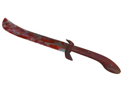 Bloodstained Scythe Sword PBR 3D model